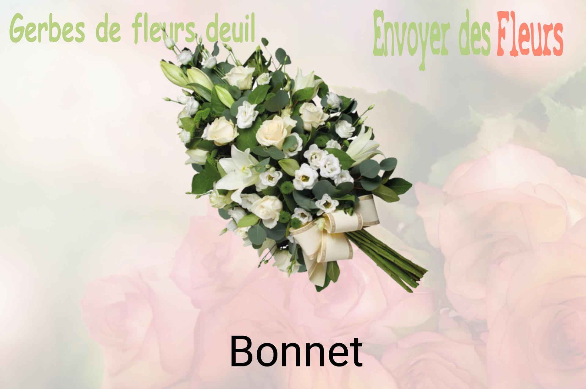 Gerbe de fleurs de deuil livrée à Bonnet